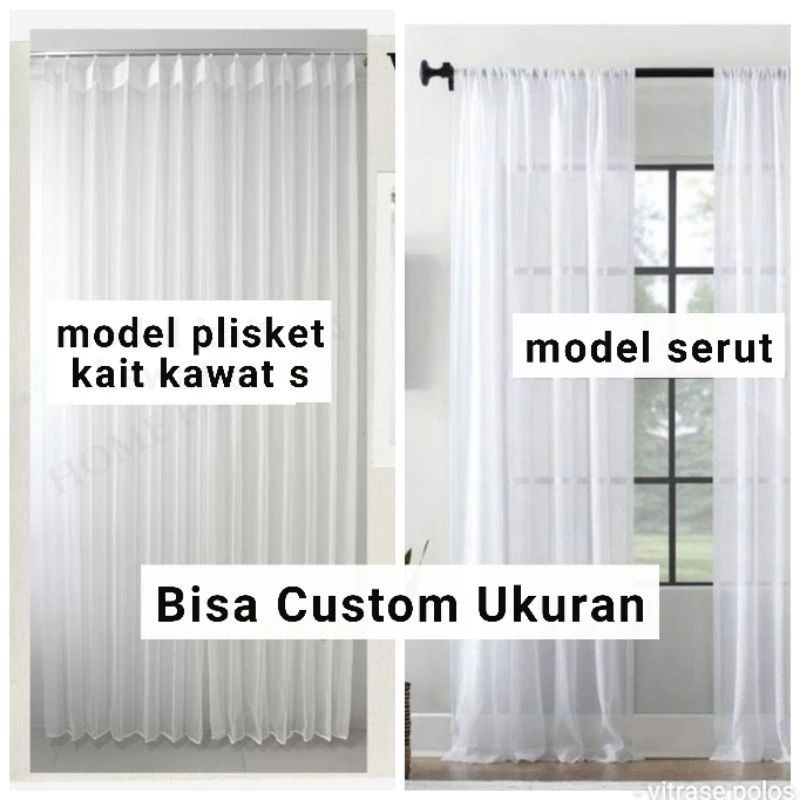 Readystock VITRASE PUTIH POLOS IMPORT ORI / VITRASE IKEA / GORDEN IKEA / VITRASE INFORMA/ GORDEN INF