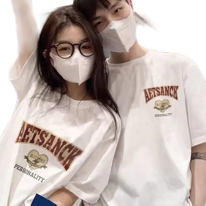 Diskon SSMY DT262 BAJU COUPLE TSHIRT FASHION PRINTING HEABEY KATUN 1 IMPORTIR KOREA OVERSIZE NORMAL 