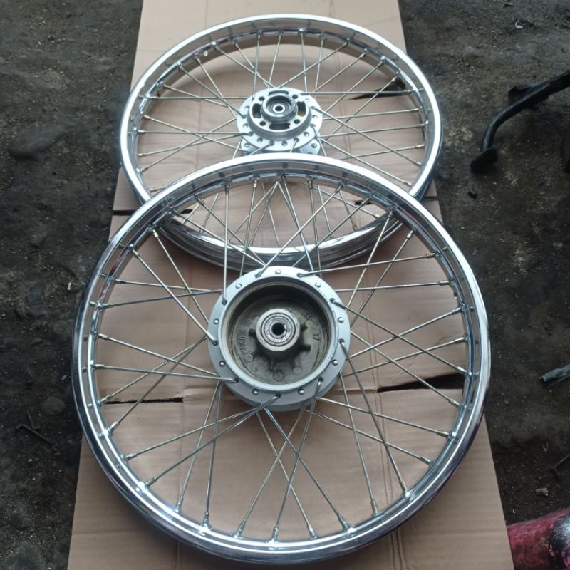 pelek velk velg roda jari jari set depan belakang shogun new 110 kebo tornado smash satria 2tak orig