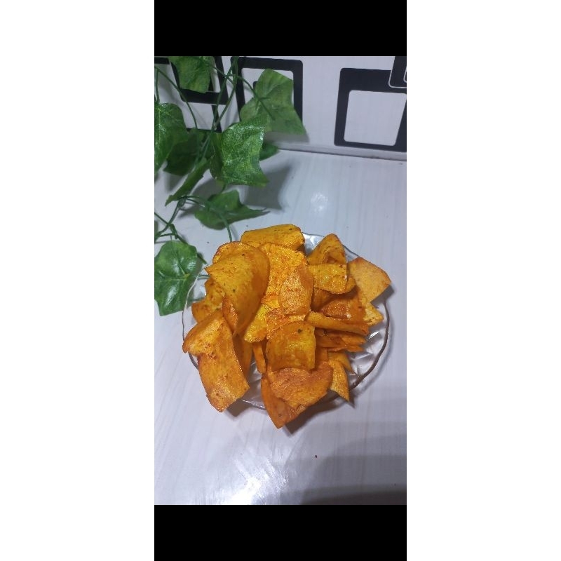 

keripik talas pedas