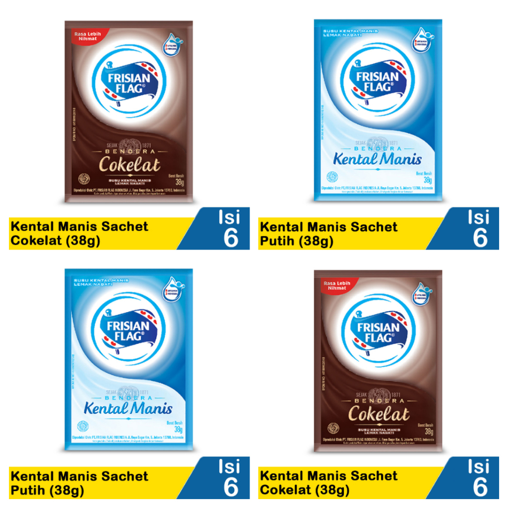 

Frisian Flag Bendera Susu Kental Manis Lemak Nabati 38 gram Kemasan Saset SKM Varian Rasa Original Putih Cokelat Chocolate Coklat Choco Sweet Milk Ready New Stock Pekanbaru Riau Indonesia Gratis Free Bebas Ongkir COD Bayar Ditempat Ojek Gosend Grab