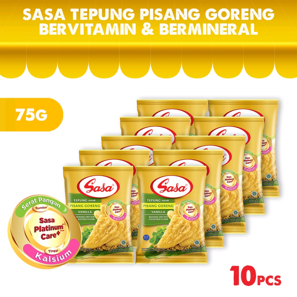 

Sasa Tepung Pisang Goreng Bervitamin & Bermineral 75gr - 10pcs