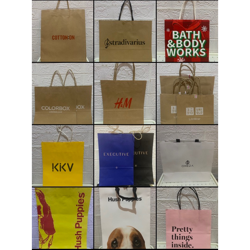 

Paper Bags Uniqlo/H&M/The Executive/KKV/Oneda/Colorbox/Cotton On