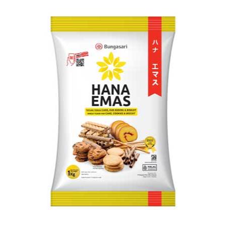 

Hana Emas 1kg Tepung Terigu Protein Rendah 1 kg