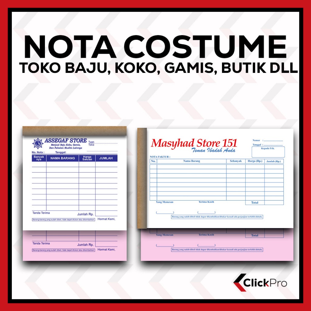 

NOTA PENJUALAN BAJU KOKO GAMIS