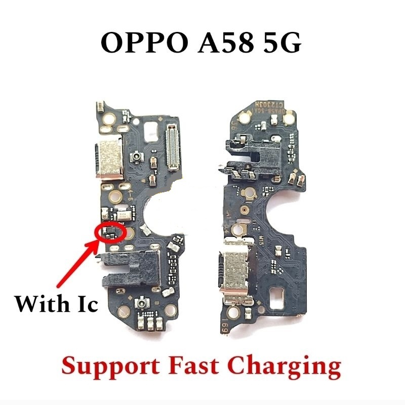 UI BOARD / PAPAN CAS OPPO A58 5G ORIGINAL FAST CHARGER