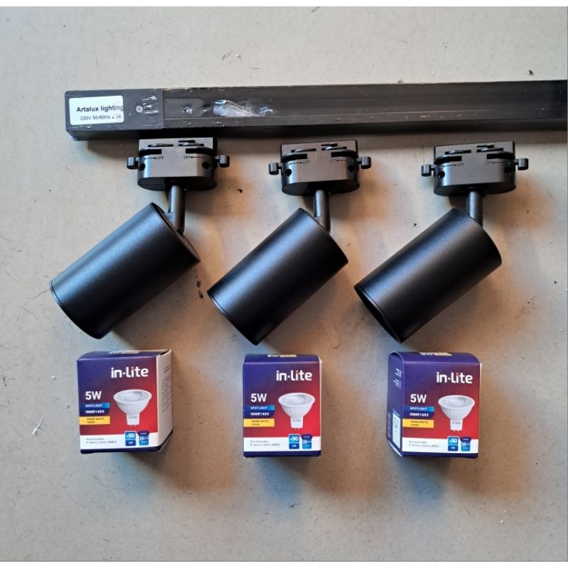 new lampu rel LED INLITE 7W 4000k 3000k KOMPLIT