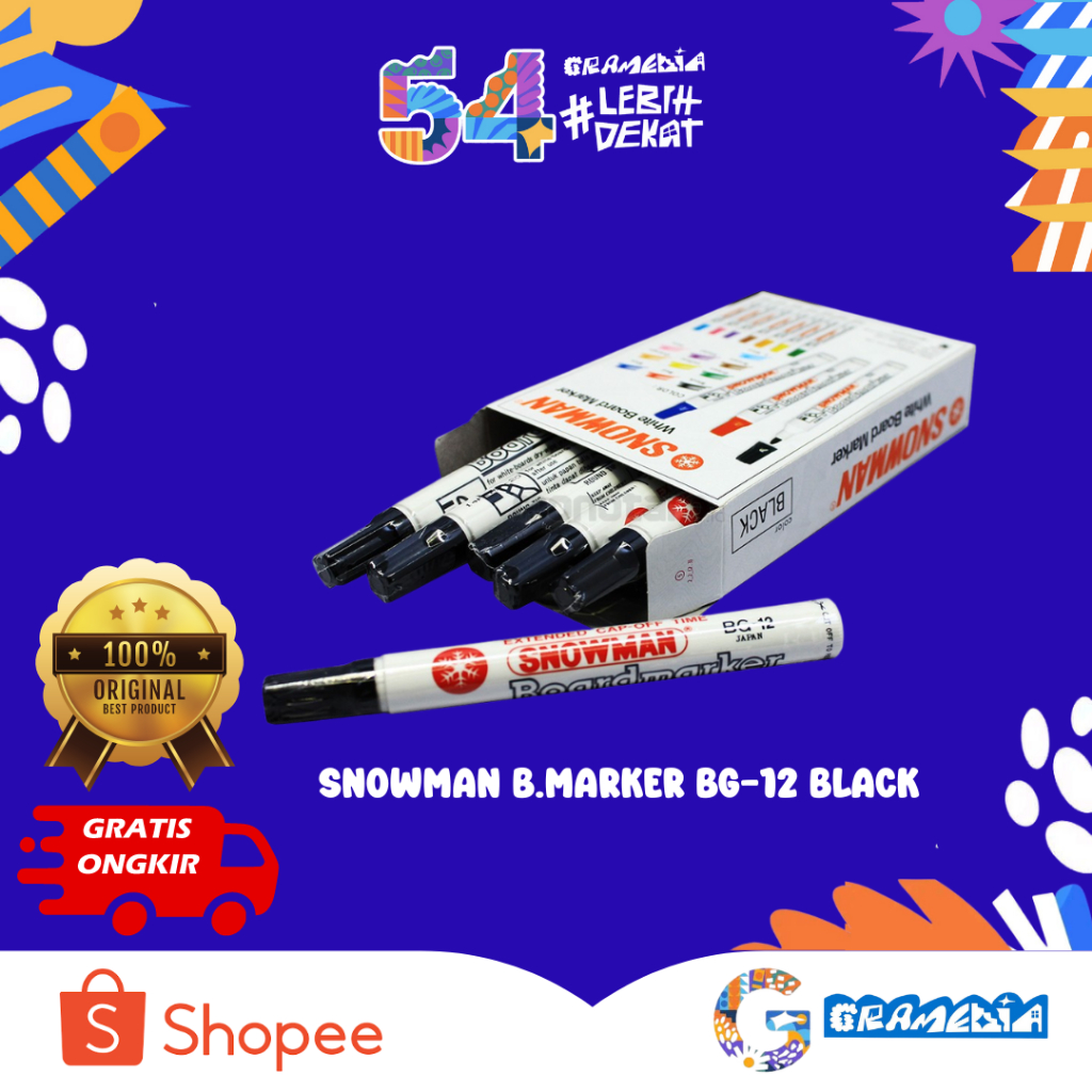 

Gramedia Bogor - Snowman B.Marker Bg-12 Black