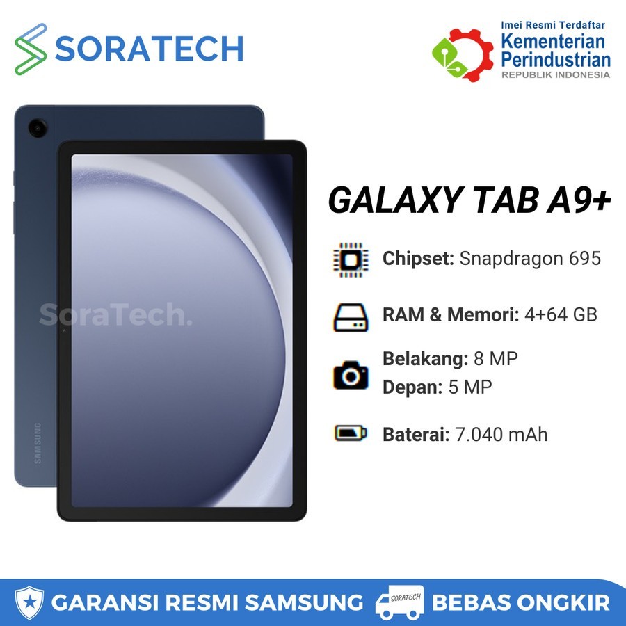 Samsung Galaxy Tab A9 Plus RAM 8/128 4/64 A9+ WIFI CELL Tablet Garansi Resmi