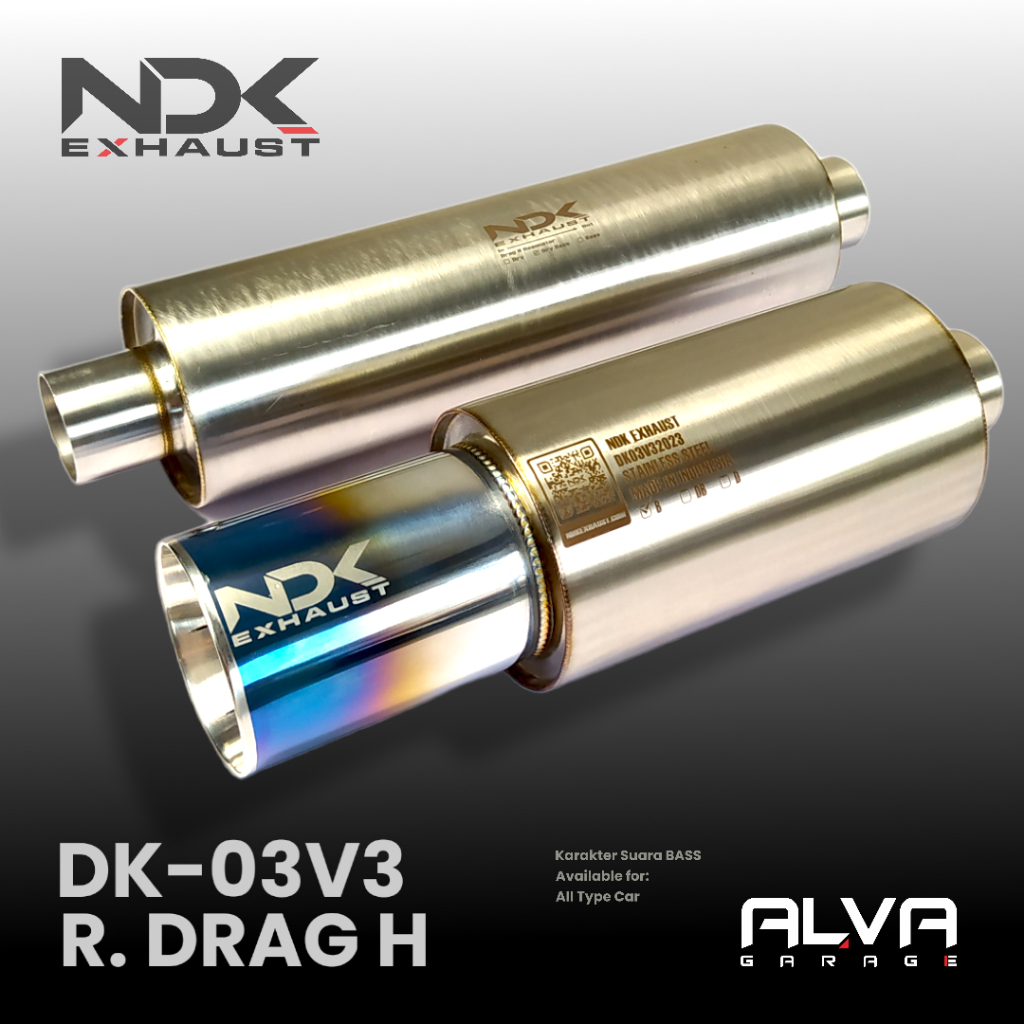 Knalpot Mobil Racing NDK Exhaust Mufler NDK Knalpot NDK DK03V3 dan Resonator Drag H NDKEXHAUST