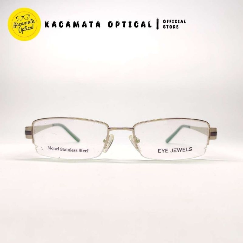 KACAMATA OPTICAL - Frame KMO1011 Half Frame Gold Collat Besi Plastik