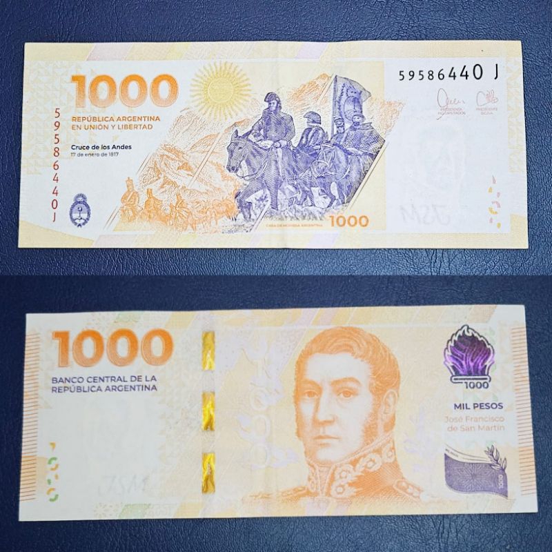 #Murah Design elegant Uang Negara Argentina 1000 Peso Tahun 2023 Kondisi AUNC -XF Original 100%
