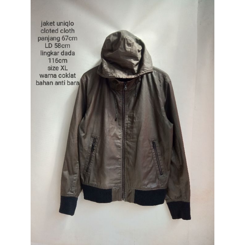 JAKET UNIQLO COATED CLOTH/ JAKET BOMBER UNIQLO/ JAKET ANTI BARA