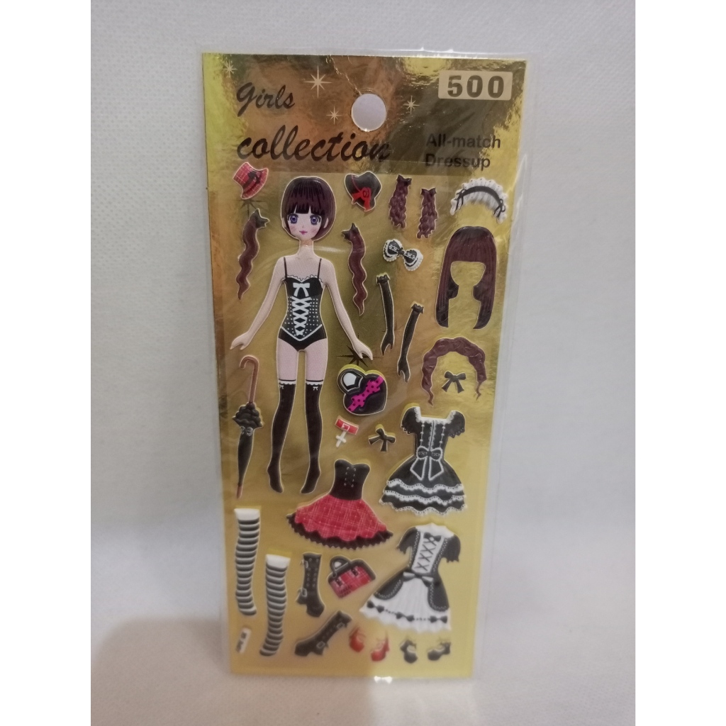 

Sticker Timbul Fashion Girls All Match Dress Up