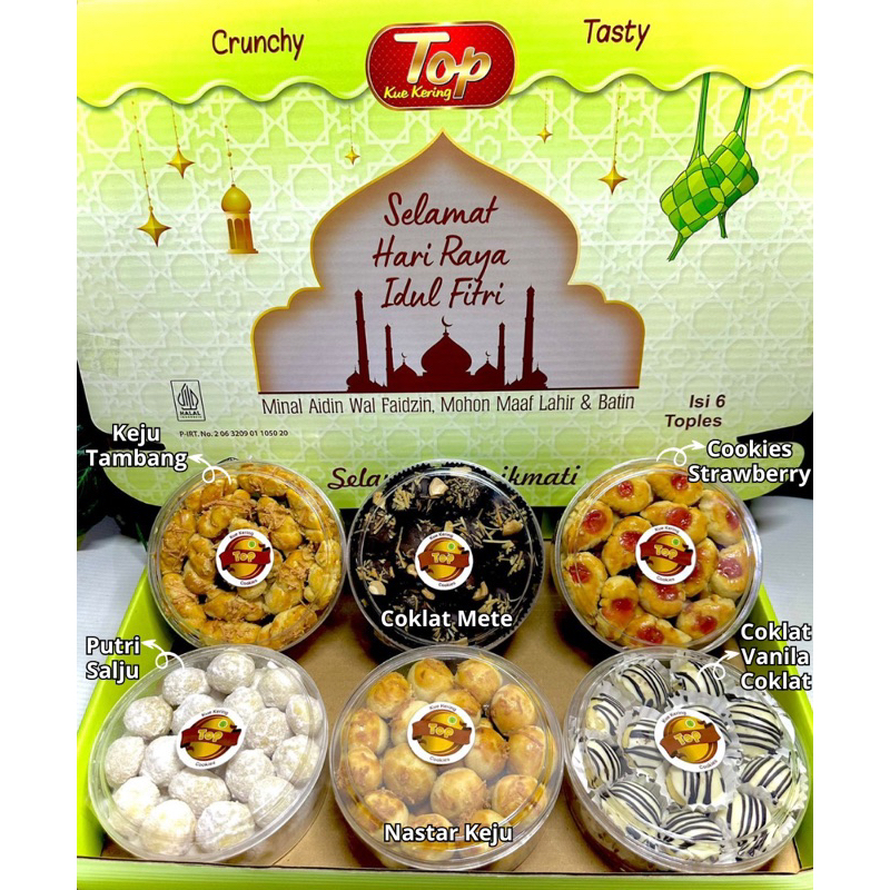 

Kue Lebaran Top Cookies Isi 6 toples Per Dus