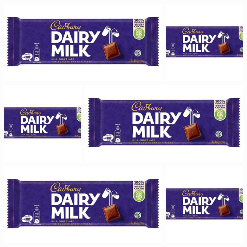 

Cadbury Dairy Milk Chocolate The Classic Creamy Taste Cokelat Susu 90 GR