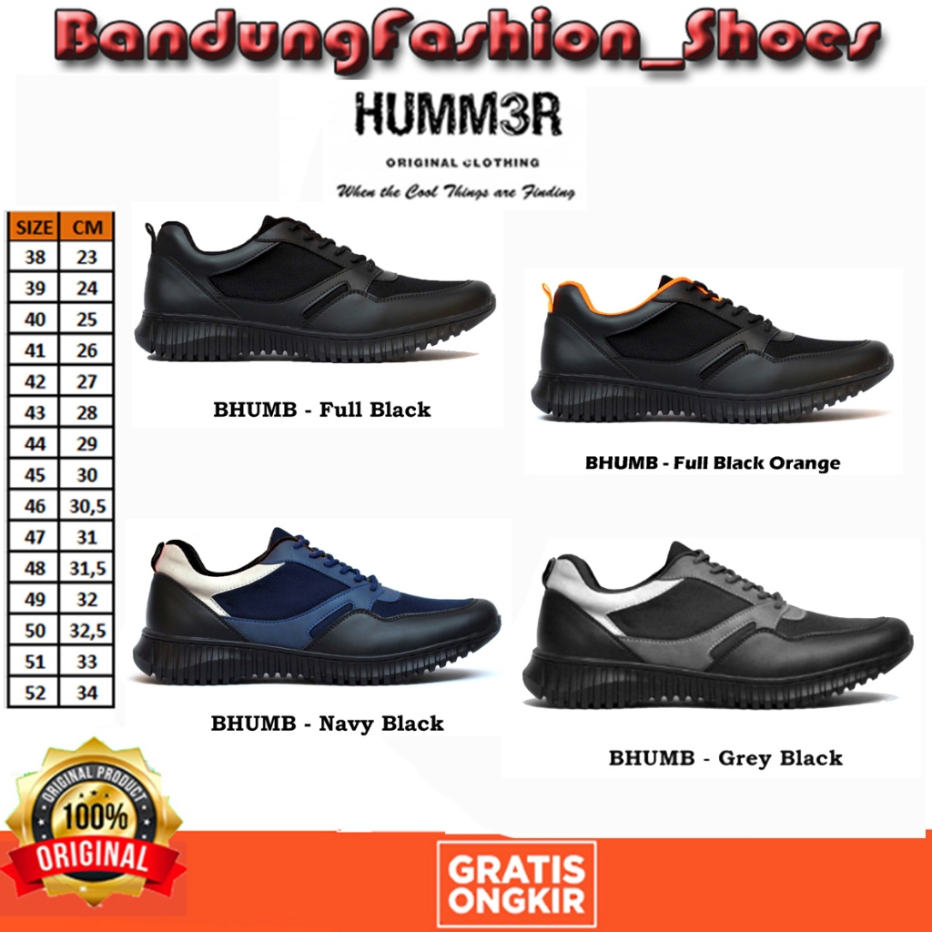 Sepatu Olahraga Jumbo Casual Sneakers Pria Ukuran Besar Big Size 44 45 46 47 48 49 50 Humm3r Bhumb