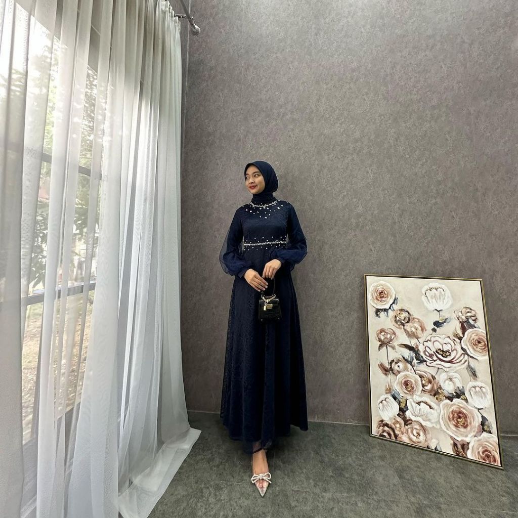 TERMURAH  GAMIS PESTA MEWAH NADINE/ BAJU PESTA MUSLIM / SERAGAMAN BRIDESMAID