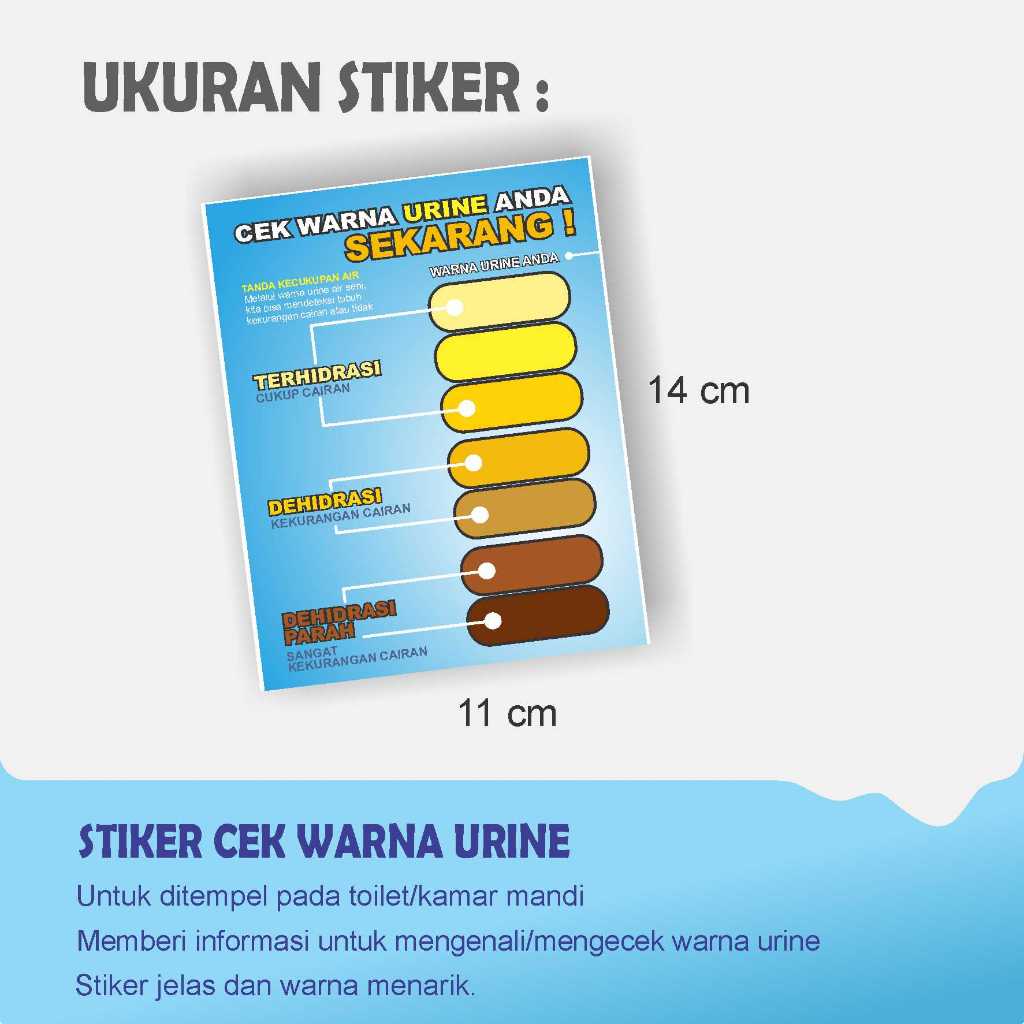 

STIKER untuk CEK WARNA URINE