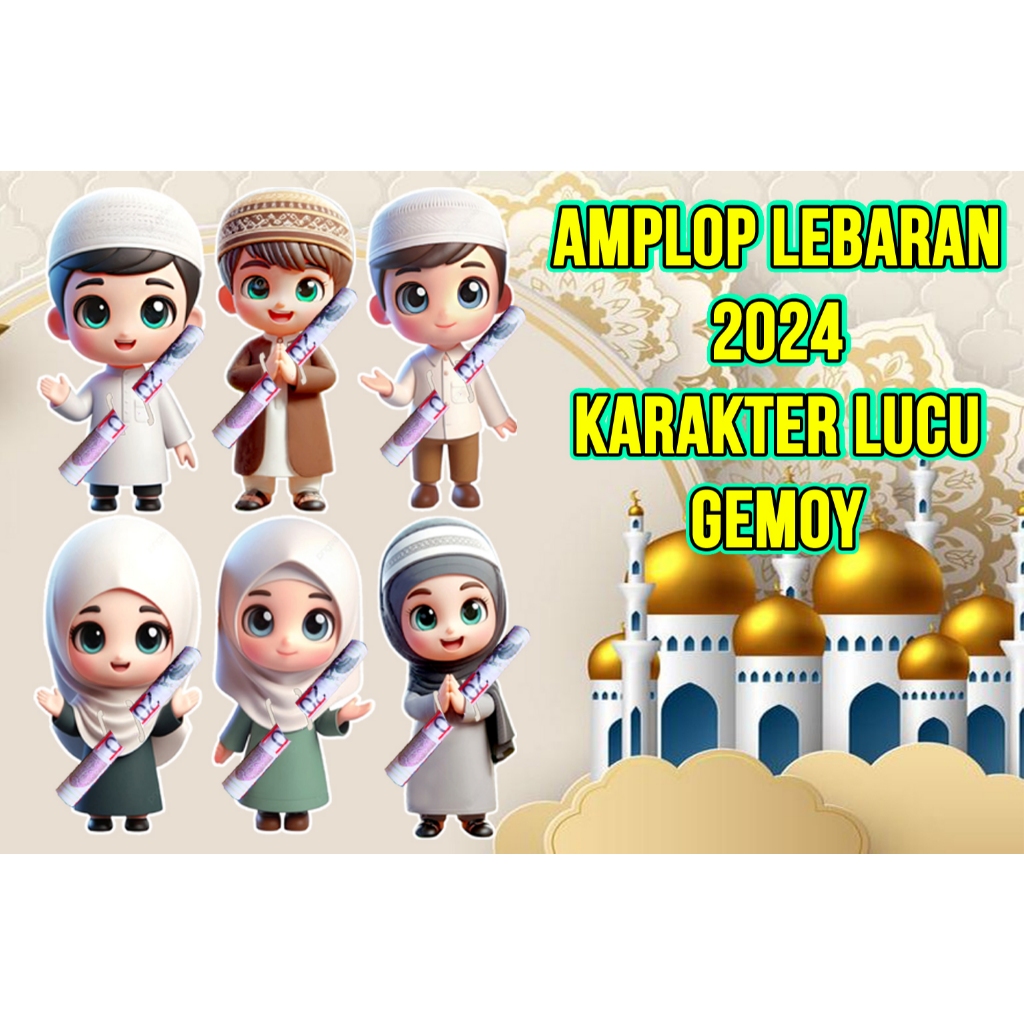 

36 Amplop lebaran 2024 amplop karakter 3d amplop peluk uang angpao lebaran unik gemoy Amplop THR Lebaran Unik