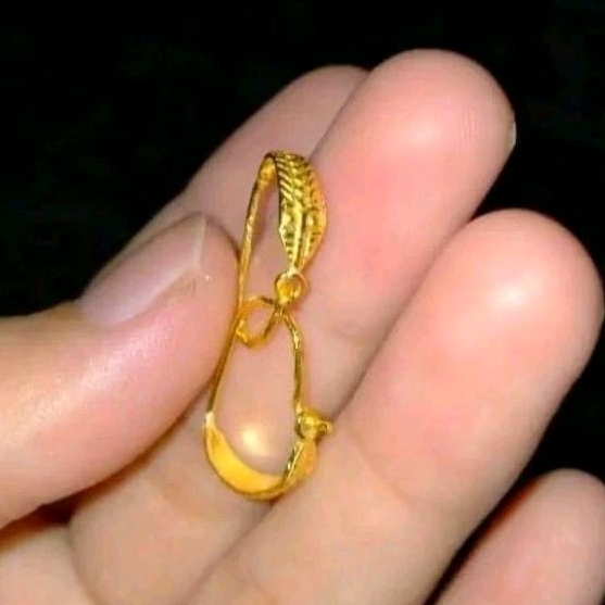 Anting Ular Perak Sepuh Emas Murni 24K 99% Mirip Mas Asli
