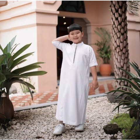 Jubah Anak Thobe Slimfit Kautsar Putih