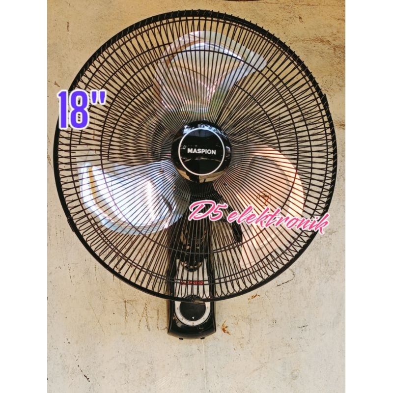 kipas angin dinding wall fan Maspion Besi hitam 18 inchi (kirim instan) pw 1809 w power fan garansi 