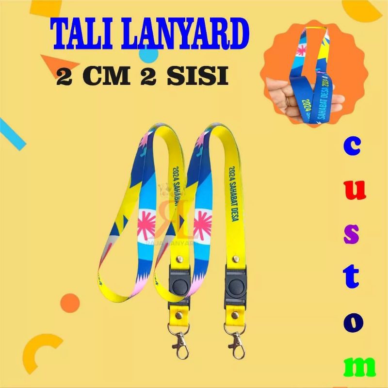 

LANYARD CUSTOM 2 CM CETAK 2 MUKA /CETAK TALI GANTUNGAN ID CARD PRINTING SUBLIM BAHAN TISU PREMIUM