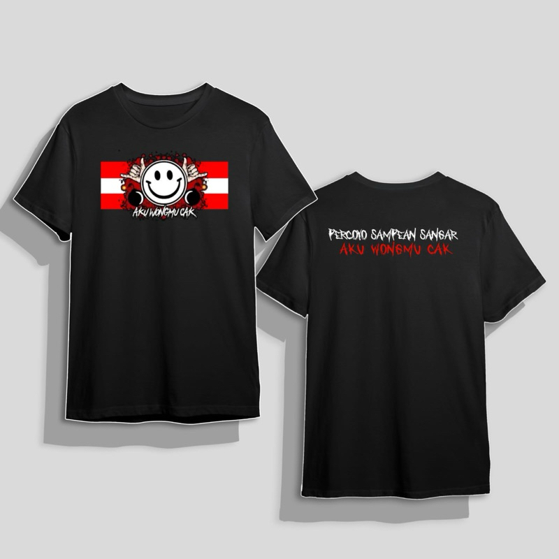 Kaos T-Shirt Aku Wongmu Cak Motif 2 Sablon Print Dtf