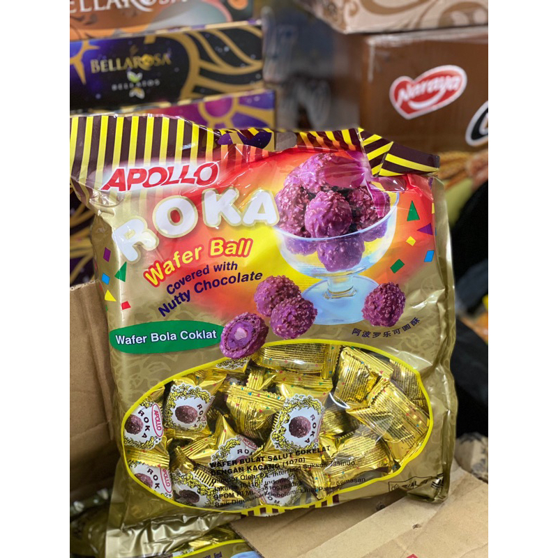 

✨Arlin Grosir✨ Roka Apollo Wafer Ball coklat isi 50pcs Jajan Lebaran