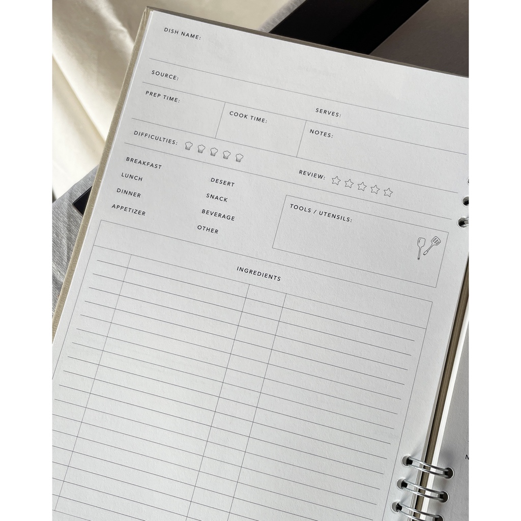 

Recipe Book / Buku Resep / Buku Jurnal / Buku Masak / RECIPE NOTEBOOK