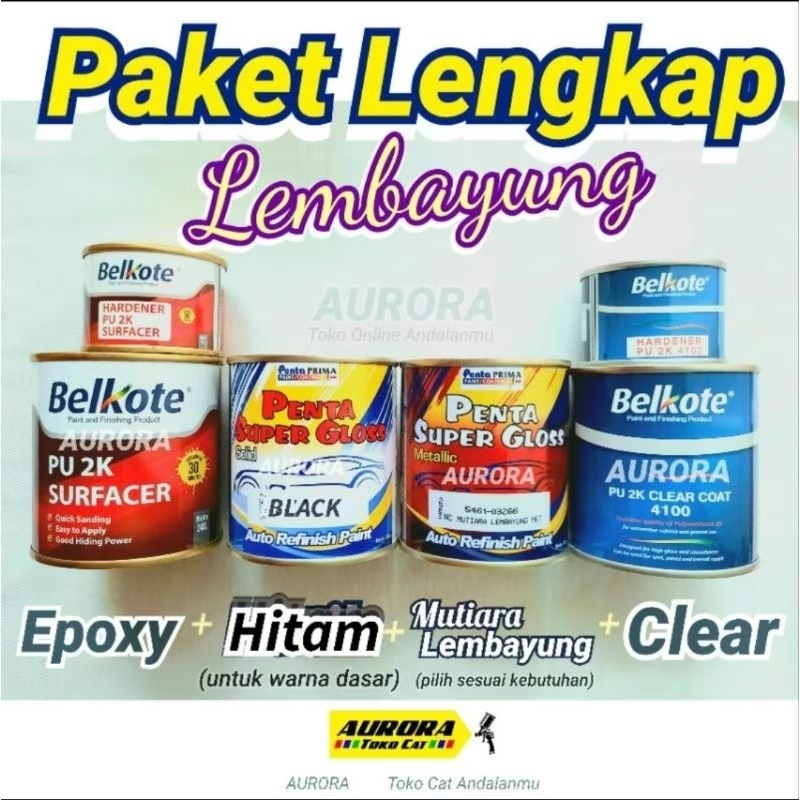 PAKET HITAM LEMBAYUNG | Dasaran Hitam | epoxy belkote + hitam +lembayung+ Clear belkote 4100