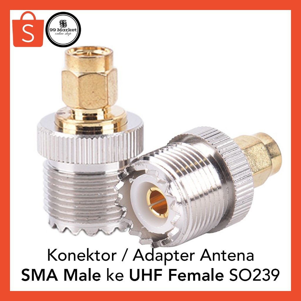 Konektor SMA Male to UHF PL SO Female PL259 SO239 Connector ke NanoVNA Antena