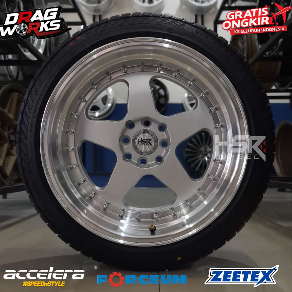 PAKET VELG HSR RING 17 LEBAR 8/9 CELONG BAUT 4  DAN BAN 205 50 R17 ACCELERA PHI-R