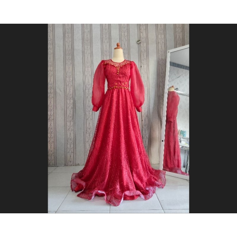 baju penyanyi singer / dress pesta party / gaun full brukat