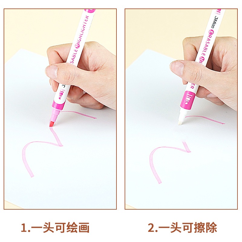 

D3W! 10 Pcs Erasable Highlighter Spidol highlighter Bisa Dihapus Set M005