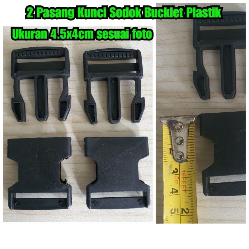 2 pasang kunci tas penyambung tali tas gesper tas kunci sodok lock bag buckelt