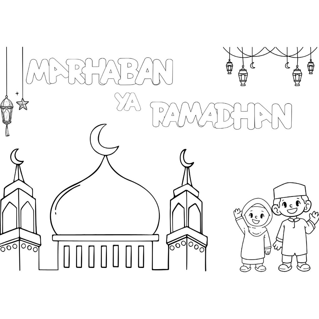 

KERTAS MEWARNAI/ COLLORING/ KERTAS GAMBAR/ KERTAS MEWARNAI ANAK TK DAN PAUD/ MEWARNAI TEMA RAMADHAN