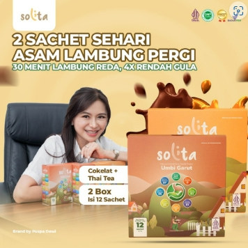 

SOLITA MINUMAN SERBUK UMBI GARUT AMPUH ATASI ASAM LAMBUNG, MAAG, GERD, 4X RENDAH GULA, RASA COKELAT DAN THAI