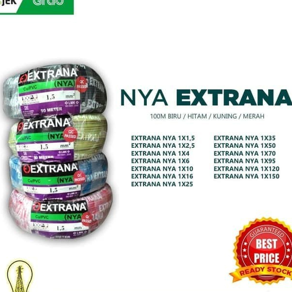 Kabel Listrik NYA 2,5mm 100M EXTRANA | Kabel tunggal | SNI