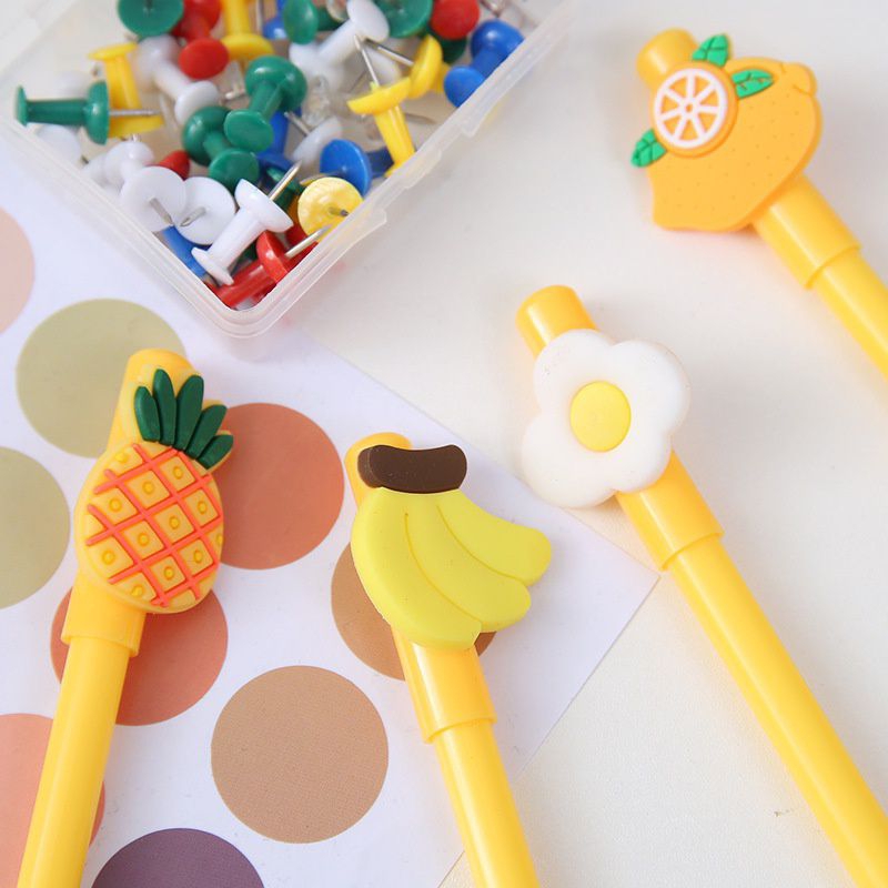 

OF Alat Tulis Kantor Sekolah Tinta Cair Ujung Pulpen Gel Karakter Kartun Buah Pena Karakter 3D 0.5mm Lucu Pen Cute Student Japanese....