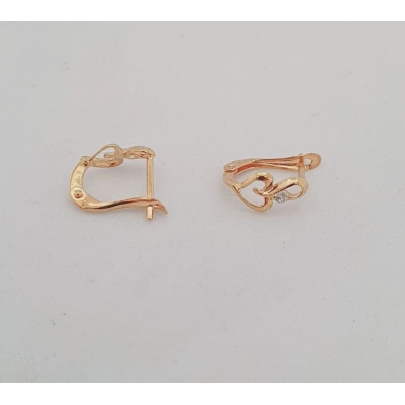 Anting jepit Permata emas asli kadar 375