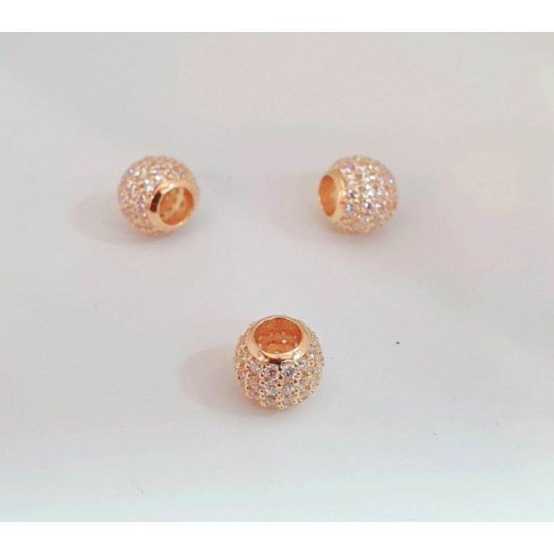 Liontin Emas Asli Gaya Bulat Kadar 375