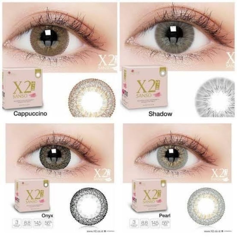 Softlens x2 sanso normal/minus warna bagus murah nyaman dipakai soflense softlense soflen softlen