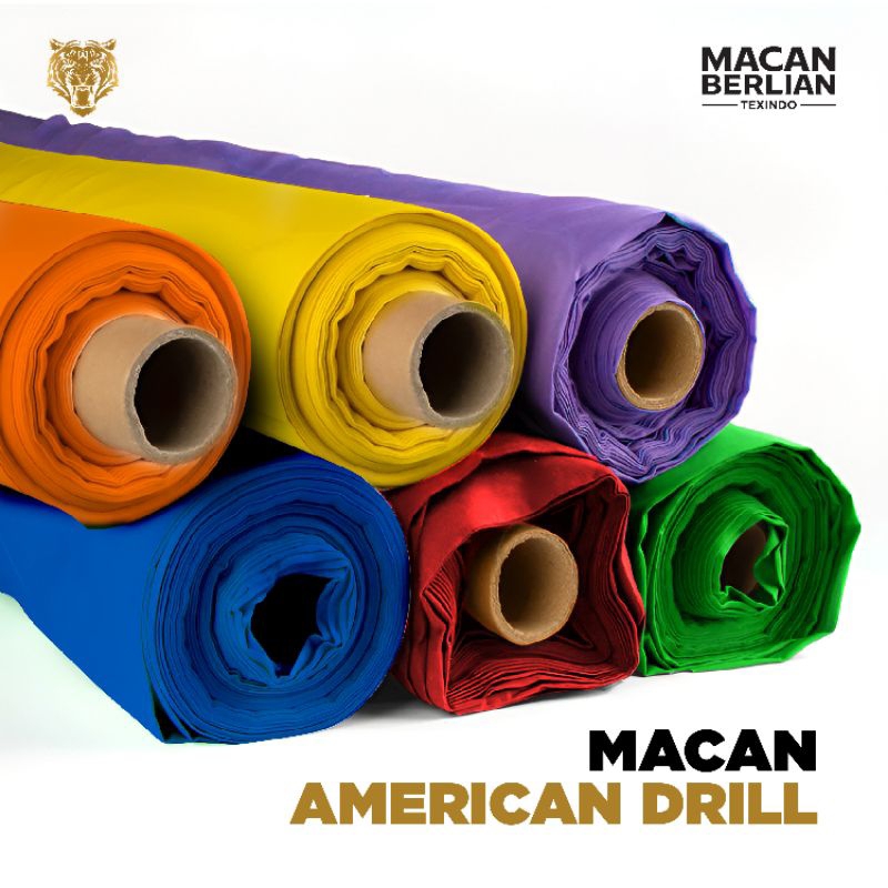 KAIN MACAN AMERICAN DRILL KUNING KAIN BAHAN SERAGAM TERMURAH