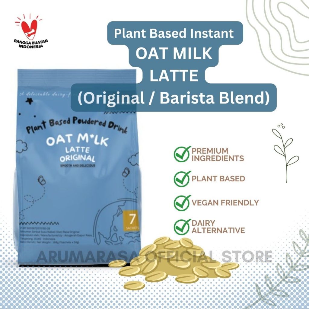 Vegan Oat Milk Latte | Instant Oat Latte Original / Barista Blend (1 pouch isi 7 sachets)