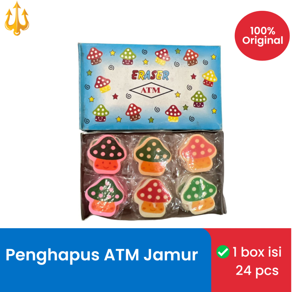 

24 pcs Penghapus ATM / Penghapus / 1pack Penghapus ATM motif Jamur