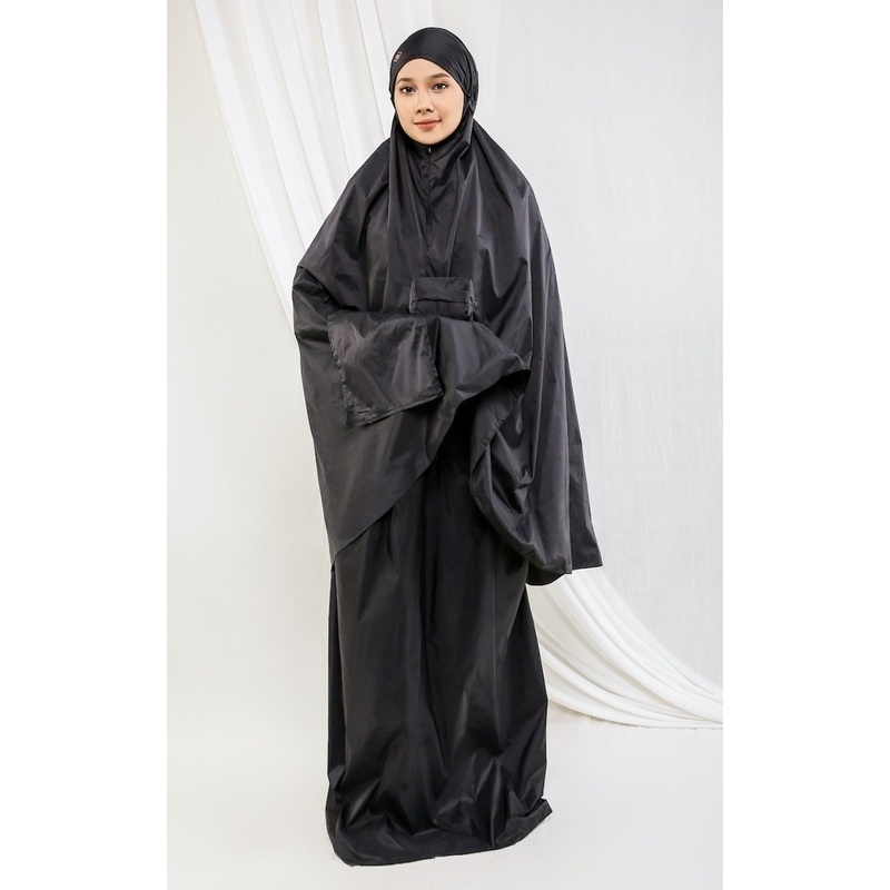 HIJUP ESSENTIALS - Elysia Mukena Travel Black / Mukena Travel