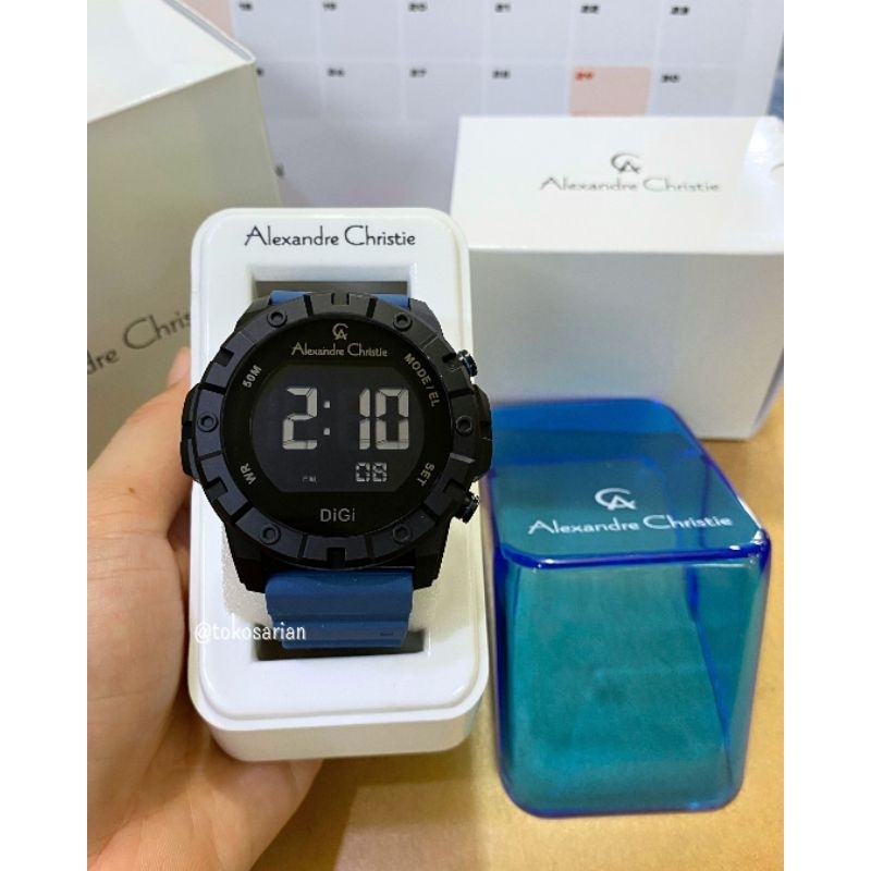Alexandre Christie AC 9364 MH Original Bergaransi Jam Tangan Pria Rubber Digital