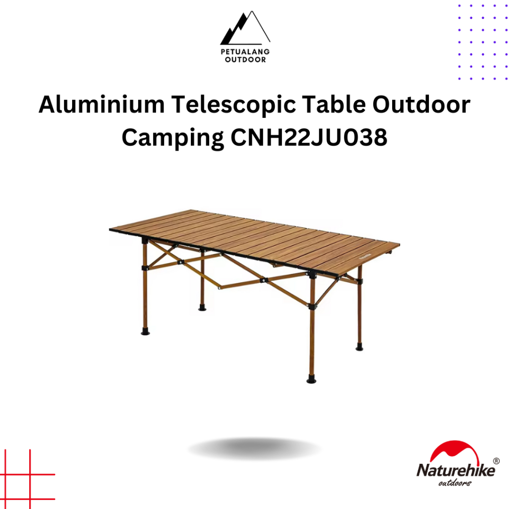 Naturehike CNH22JU038 Meja Aluminium Telescopic Table Outdoor Camping